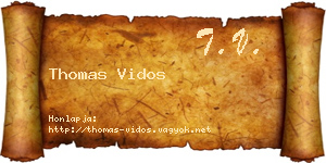 Thomas Vidos névjegykártya